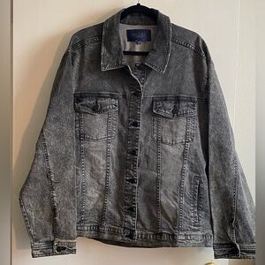 Rachel - Rachel Roy, 3X, black denim jean jacket, women’s, 2 large front pocket
